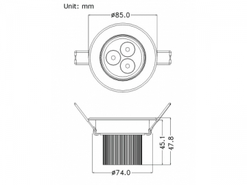 Oprawa punktowa LED 3x1w