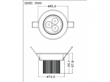 Oprawa punktowa LED 3x3w