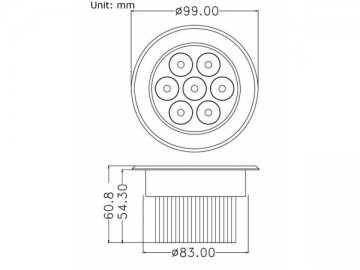 Oprawa punktowa LED 7x1w Nieregulowana