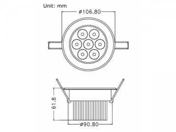 Oprawa punktowa LED 7x1w Regulowana