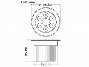 Oprawa punktowa LED 7x3w Nieregulowana