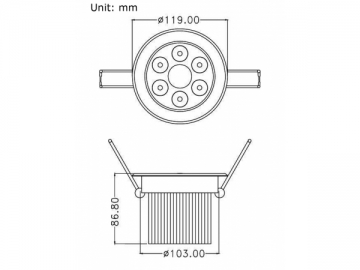 Oprawa punktowa LED 7x3w Regulowana