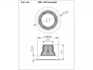 Oprawa punktowa LED 30W