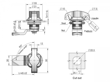 Cylindryczne zamki do szaf MS714-3