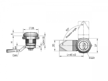 Cylindryczne zamki do szaf MS705-3E