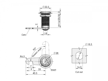 Cylindryczne zamki do szaf MS729