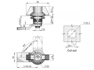 Cylindryczne zamki do szaf MS748-3