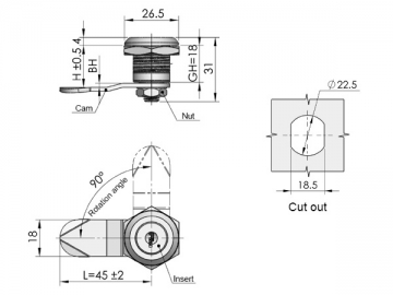 Cylindryczne zamki do szaf MS802