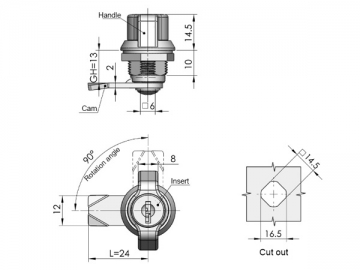 Cylindryczne zamki do szaf MS815-2