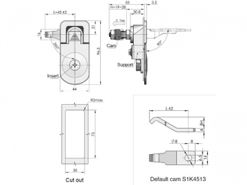 Zamki z klamką wahadłową do szaf MS726