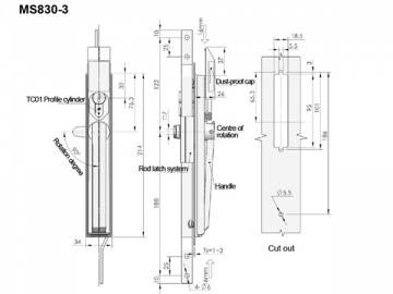 Zamki drążka sterującego MS830/MS830-3