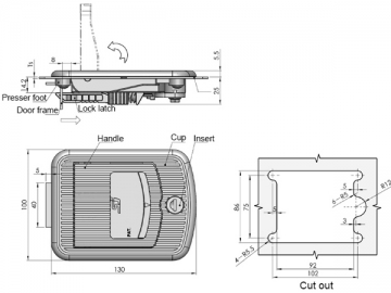 Zamki do paneli MS881-3