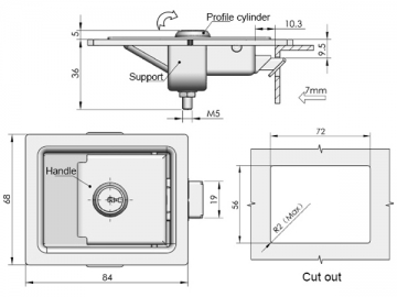 Zamki do paneli MS866-4