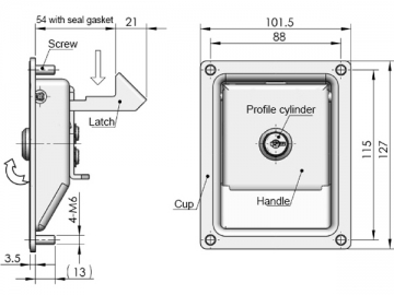 Zamki do paneli MS866-6