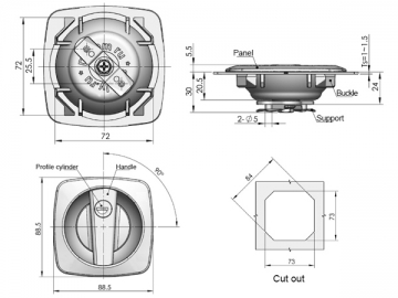 Zamki do paneli MS870