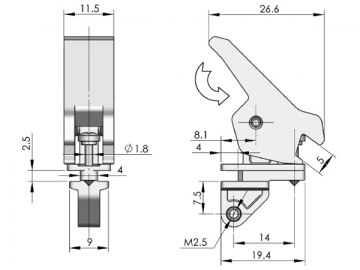 Zatrzaski klamrowe DK623