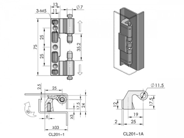 Zawiasy ukryte CL201-1/CL201-1A