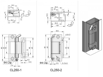 Zawiasy ukryte CL250