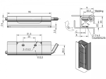 Zawiasy ukryte CL283