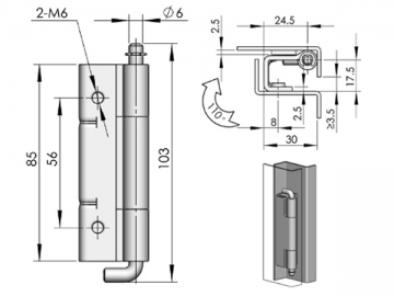 Zawiasy ukryte CL125