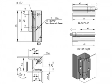 Zawiasy ukryte CL137