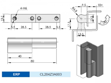 Zawiasy z osią CL204