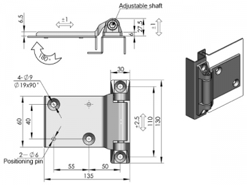 Zawiasy z osią CL282-1-Y/CL282-1-Z