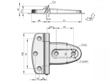 Zawiasy z osią CL108