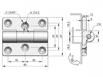 Zawiasy ozdobne CL233