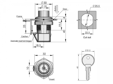 Cylindryczne zamki do szaf MS753